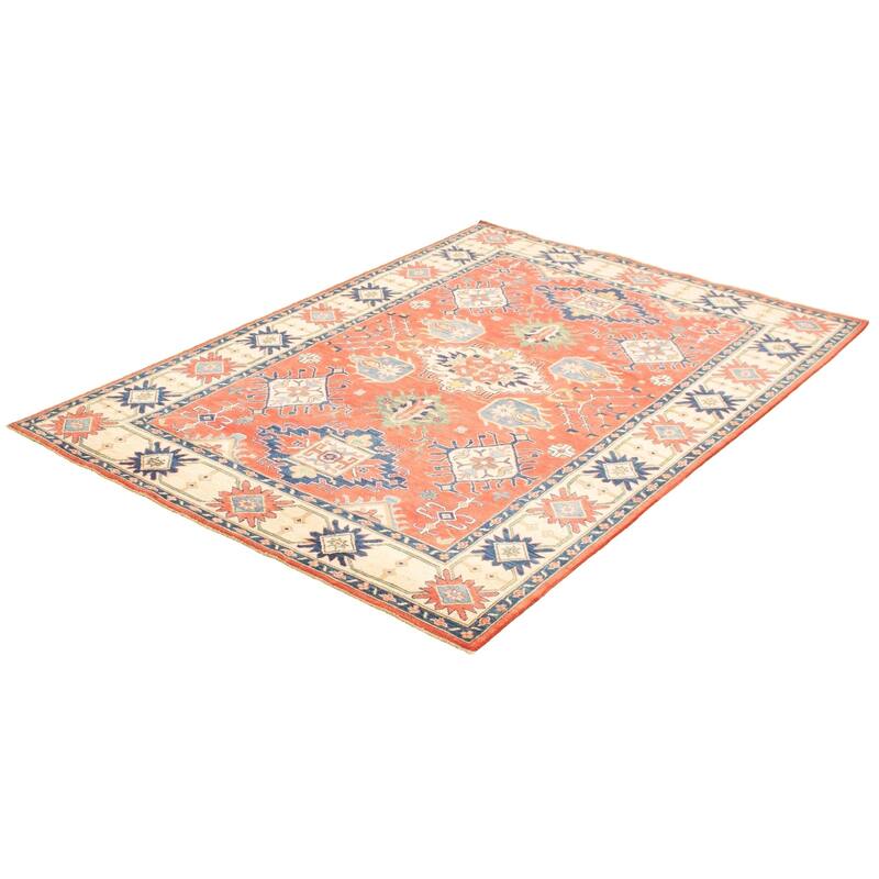 Hand-knotted Finest Gazni Red Wool Rug - 6'6 x 9'8/6'6" x 9'8"