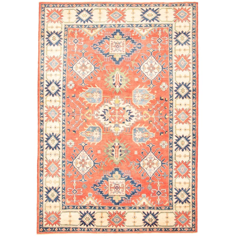Hand-knotted Finest Gazni Red Wool Rug - 6'6 x 9'8/6'6" x 9'8"