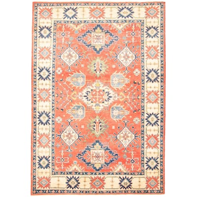 Hand-knotted Finest Gazni Red Wool Rug - 6'6 x 9'8/6'6" x 9'8"