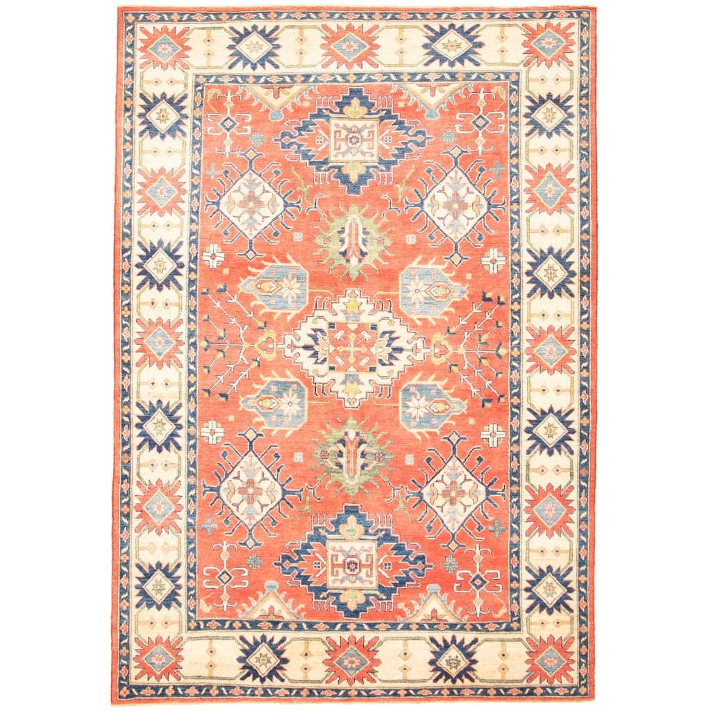 Hand-knotted Finest Gazni Red Wool Rug - 6'6 x 9'8/6'6" x 9'8"
