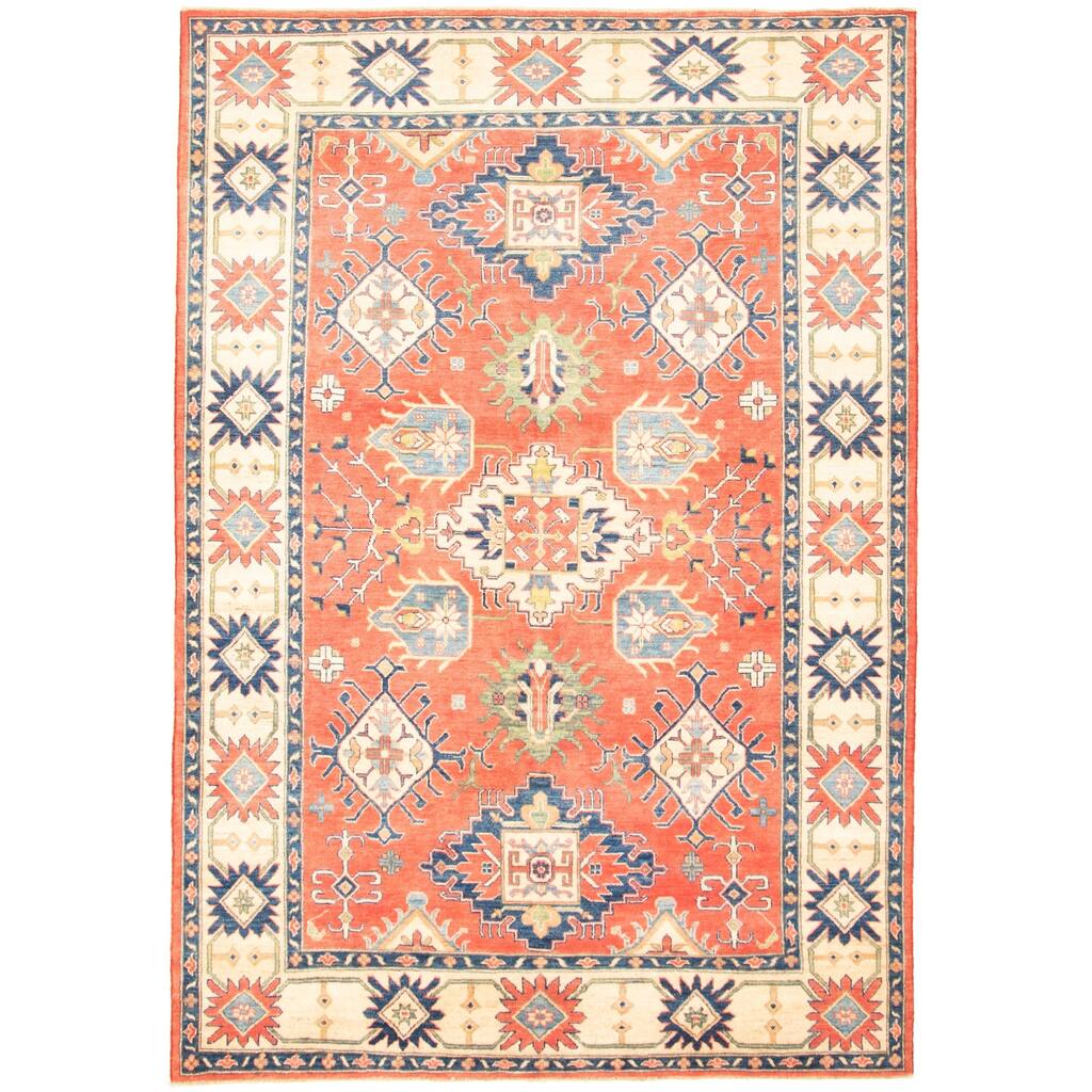 Hand-knotted Finest Gazni Red Wool Rug - 6'6 x 9'8/6'6" x 9'8"