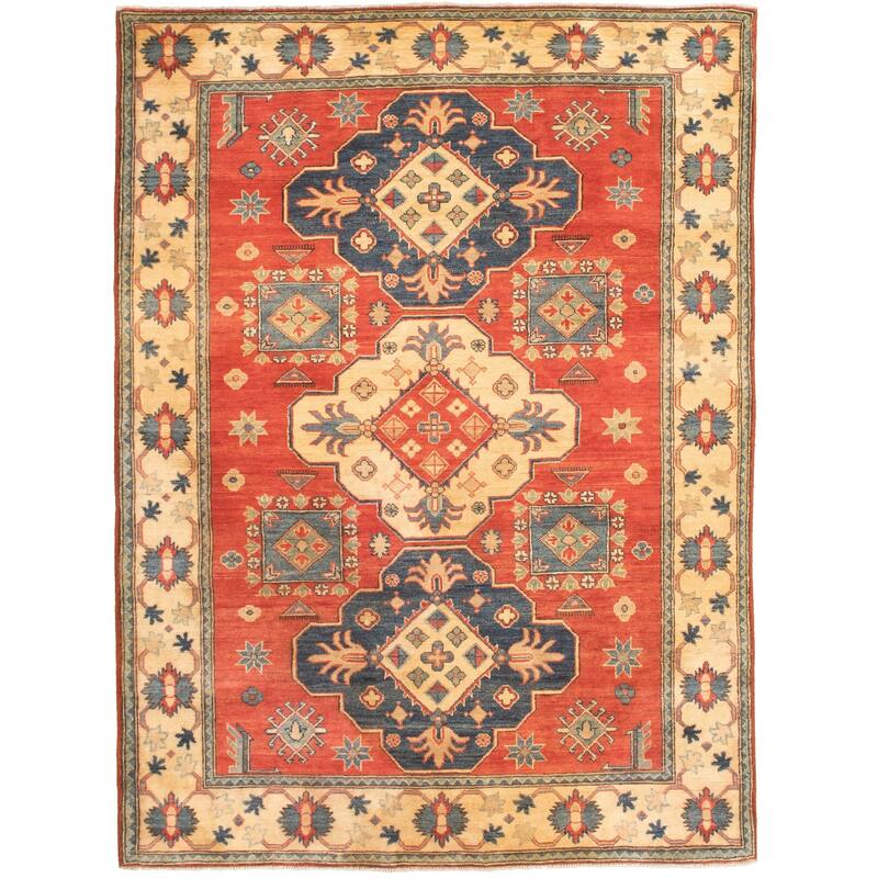 Hand-knotted Finest Gazni Red Wool Rug - 5'7 x 7'10/5'7" x 7'10"