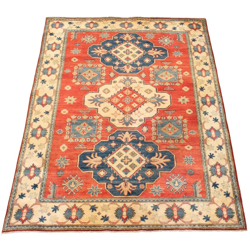Hand-knotted Finest Gazni Red Wool Rug - 5'7 x 7'10/5'7" x 7'10"