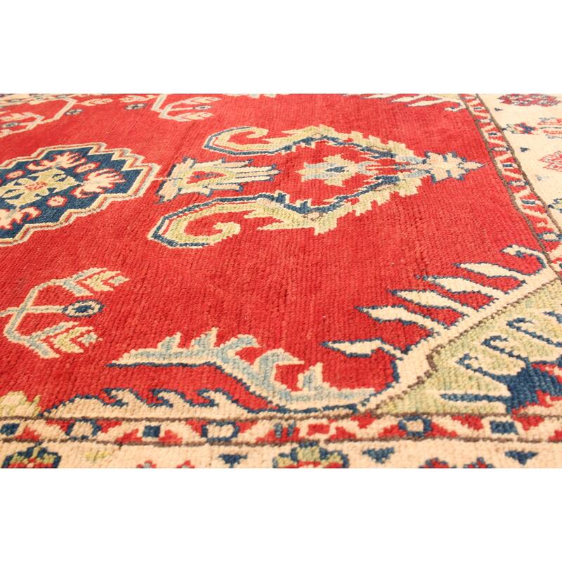 Hand-knotted Finest Gazni Red Wool Rug - 3'10" x 5'2"/3'10 x 5'2