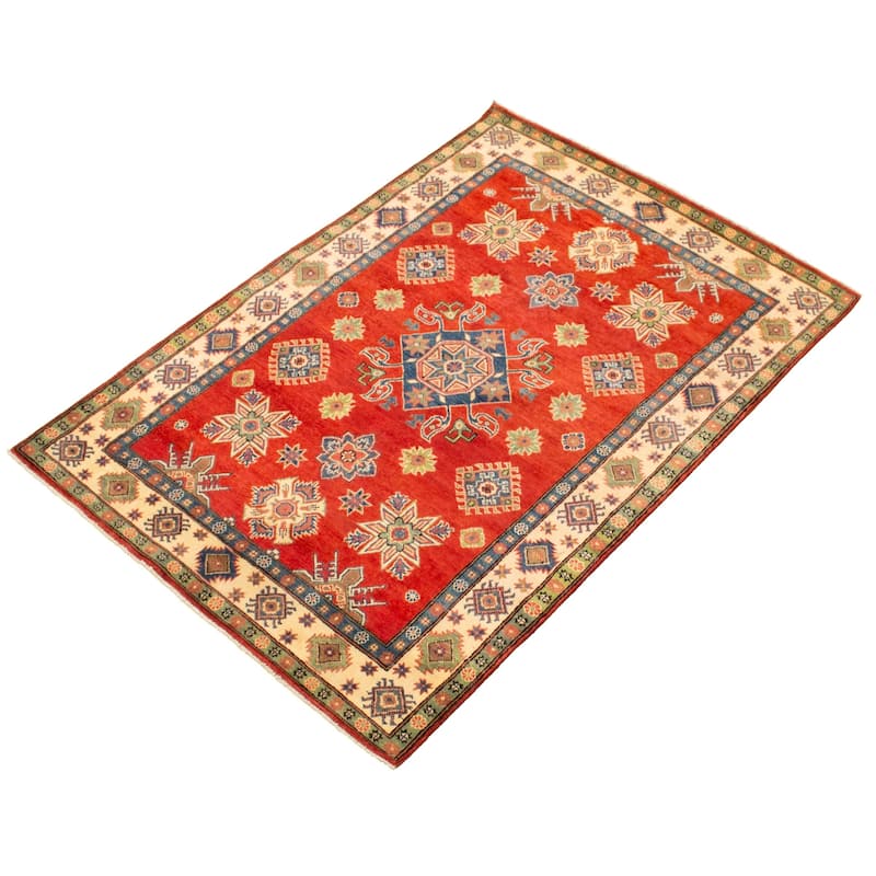 Hand-knotted Finest Gazni Red Wool Rug - 4'11 x 7'1/4'11" x 7'1"