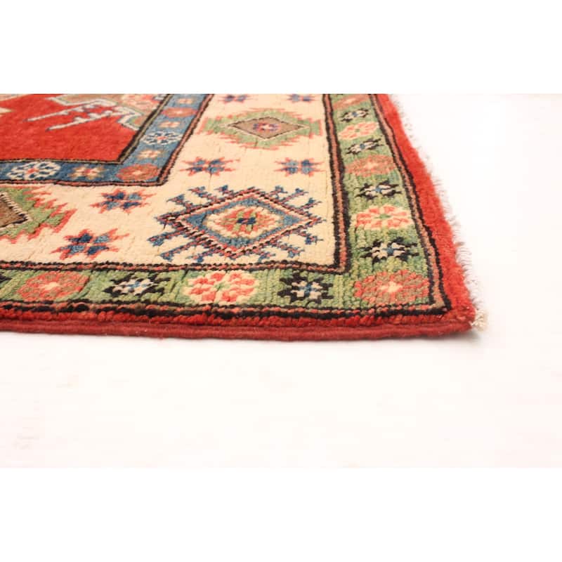 Hand-knotted Finest Gazni Red Wool Rug - 4'11 x 7'1/4'11" x 7'1"