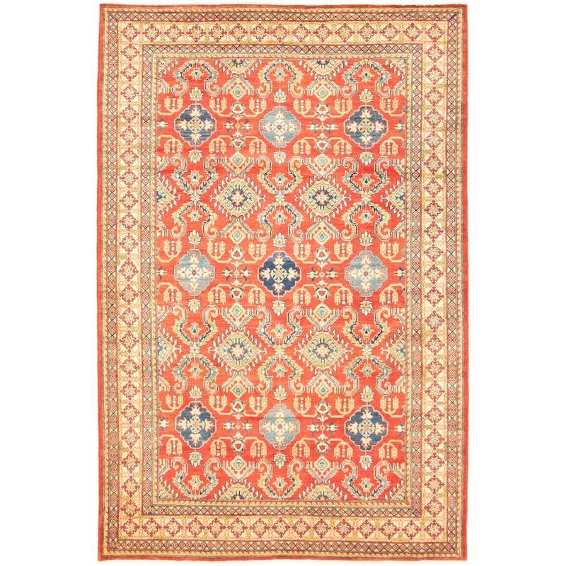 Hand-knotted Finest Gazni Red Wool Rug - 6'8 x 10'3/6'8" x 10'3"