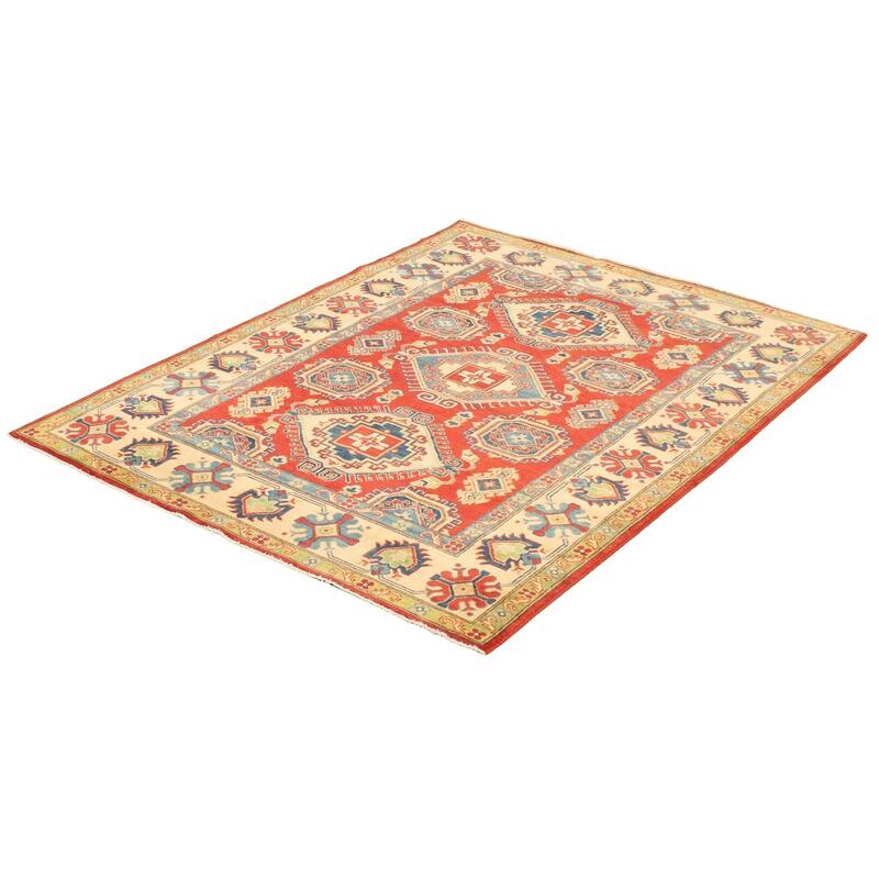 Hand-knotted Finest Gazni Red Wool Rug - 5'11 x 8'0/5'11" x 8'0"
