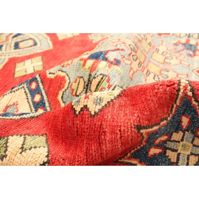 Hand-knotted Finest Gazni Red Wool Rug - 6'7 x 9'6/6'7" x 9'6"