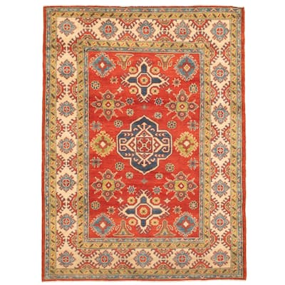 Hand-knotted Finest Gazni Copper Wool Rug - 5'1" x 6'10"/5'1 x 6'10