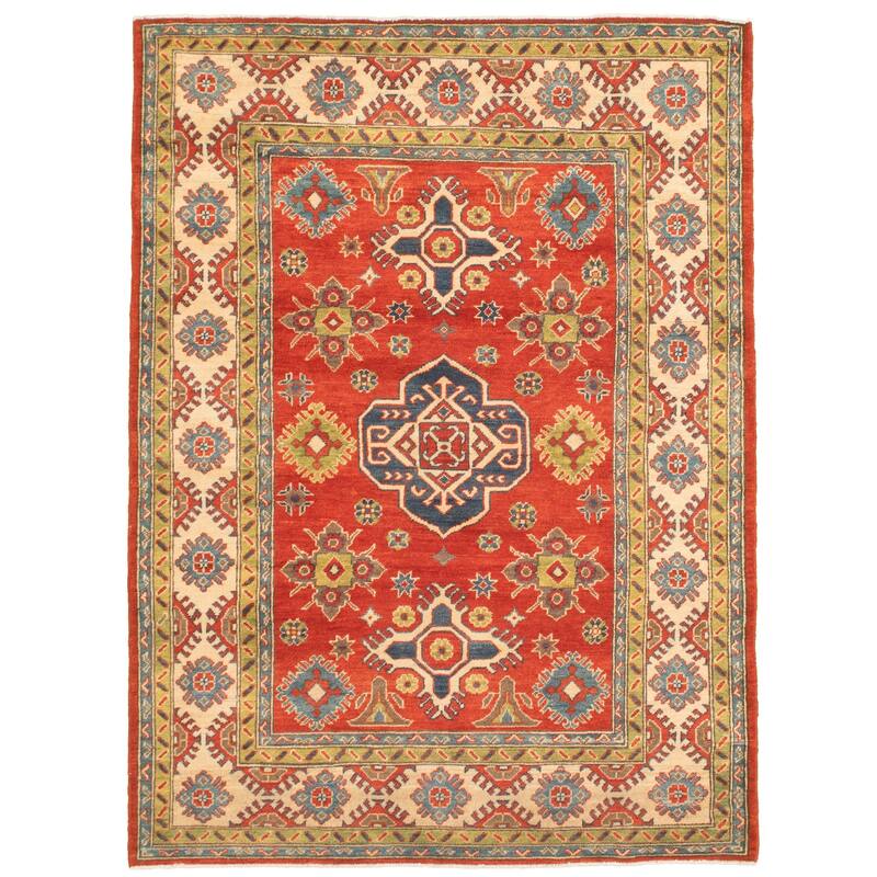 Hand-knotted Finest Gazni Copper Wool Rug - 5'1" x 6'10"/5'1 x 6'10