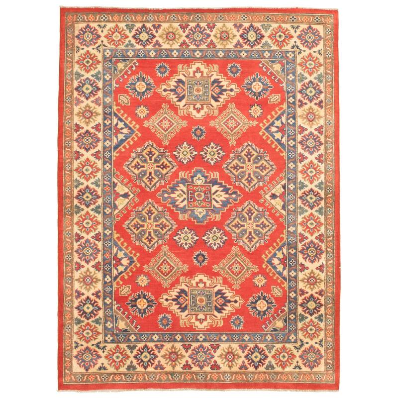 Hand-knotted Finest Gazni Red Wool Rug - 4'11 x 6'11/4'11" x 6'11"