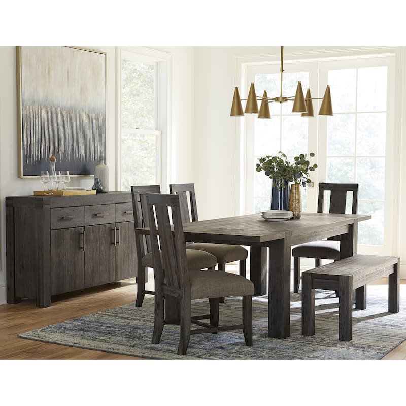 Meadow Solid Wood Three-Door Sideboard in Graphite - 37Hx63Wx17D