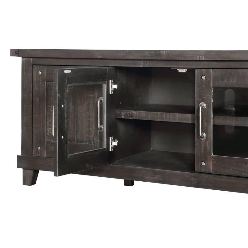 Yosemite Solid Wood Four Door Media Console in Cafe - 73 inches in width