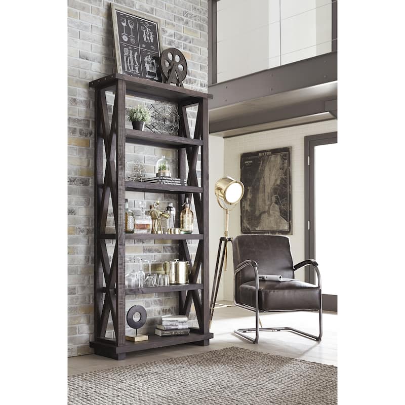 Yosemite Solid Wood 82" Bookshelf in Cafe
