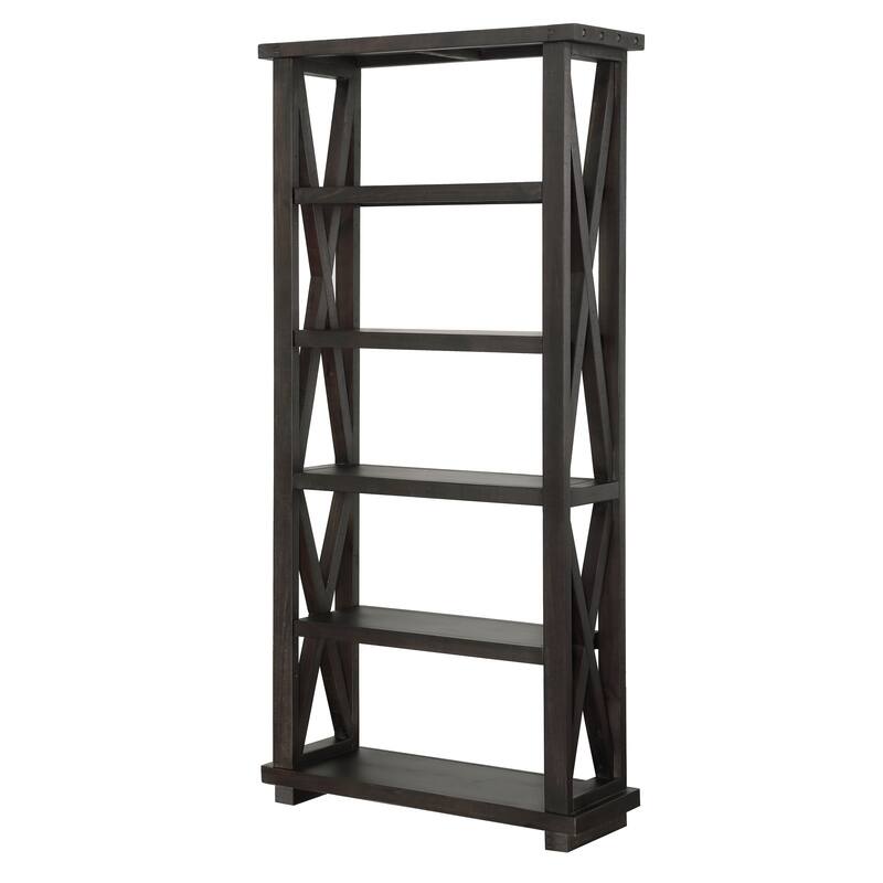 Yosemite Solid Wood 82" Bookshelf in Cafe