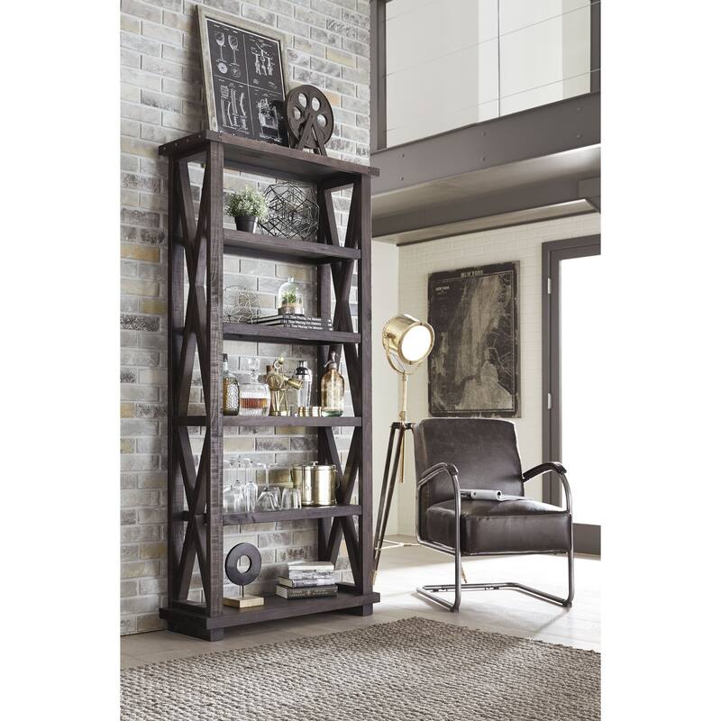 Yosemite Solid Wood 82" Bookshelf in Cafe