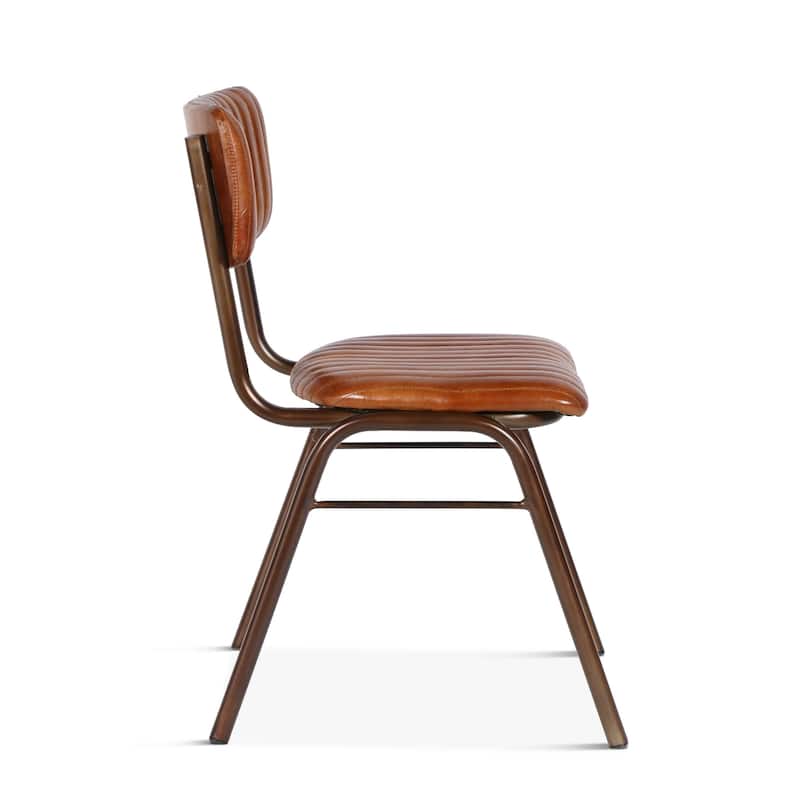 Hudson Stitched Leather Side Chairs, Set of 2