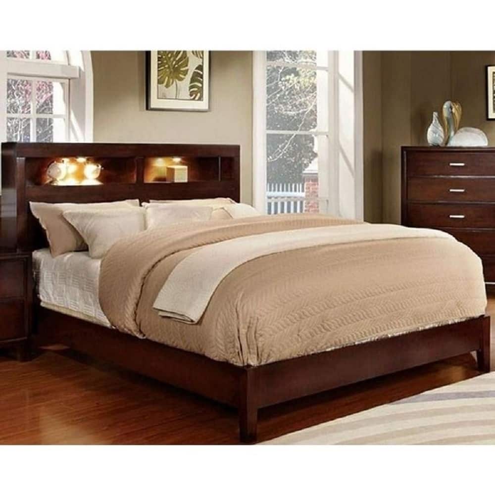 California King Bed with Open Shelves