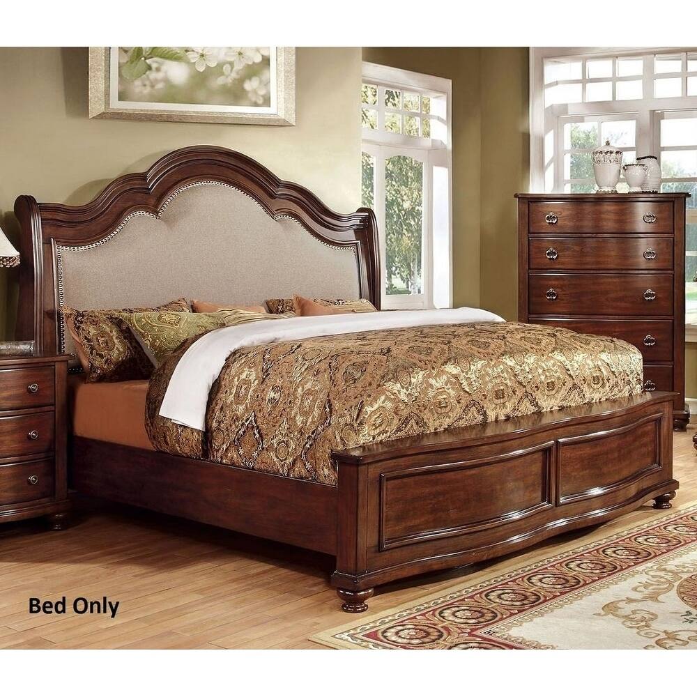 Panel Bed, King, Brown Cherry