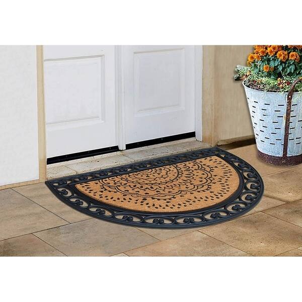 Shop Half Round Doormat Rubber And Coir 30 X 48 Inch Standard Double Single Heavy Doormat Large Size Rubber Backed Outdoor Mat Overstock 31137462