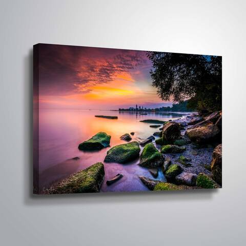 Cleveland Ohio Sunrise at Edgewater Beach by Cody York Gallery Wrapped Canvas