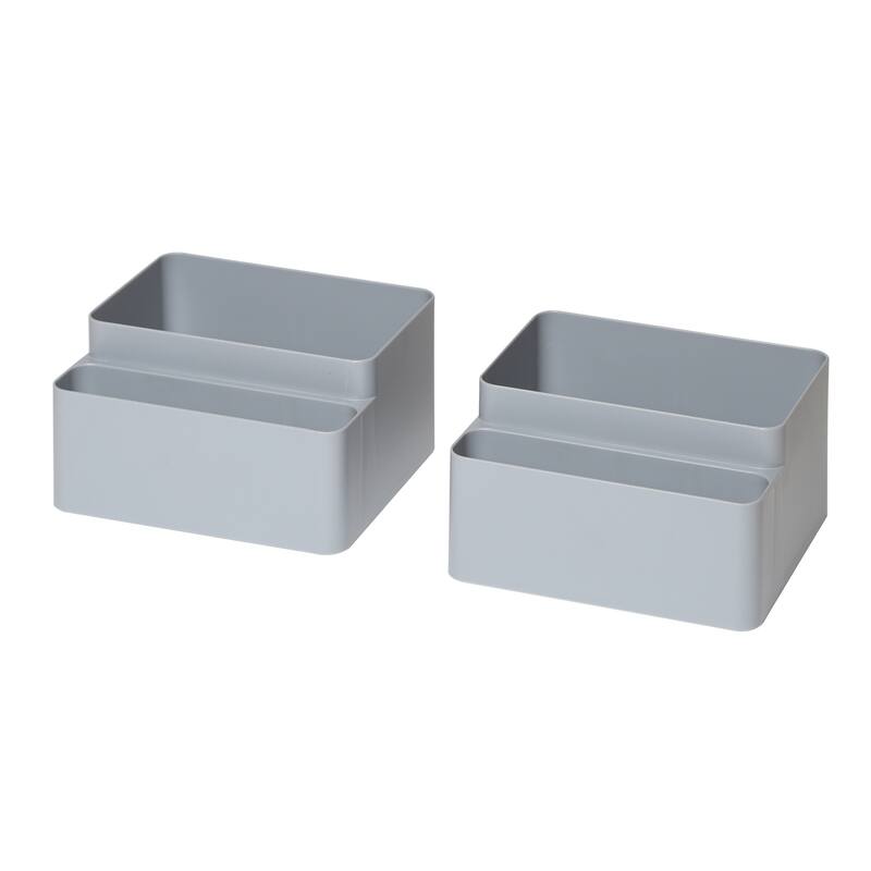 Seville Classics 2-Piece Bamboo Set Desk Organizer, Gray