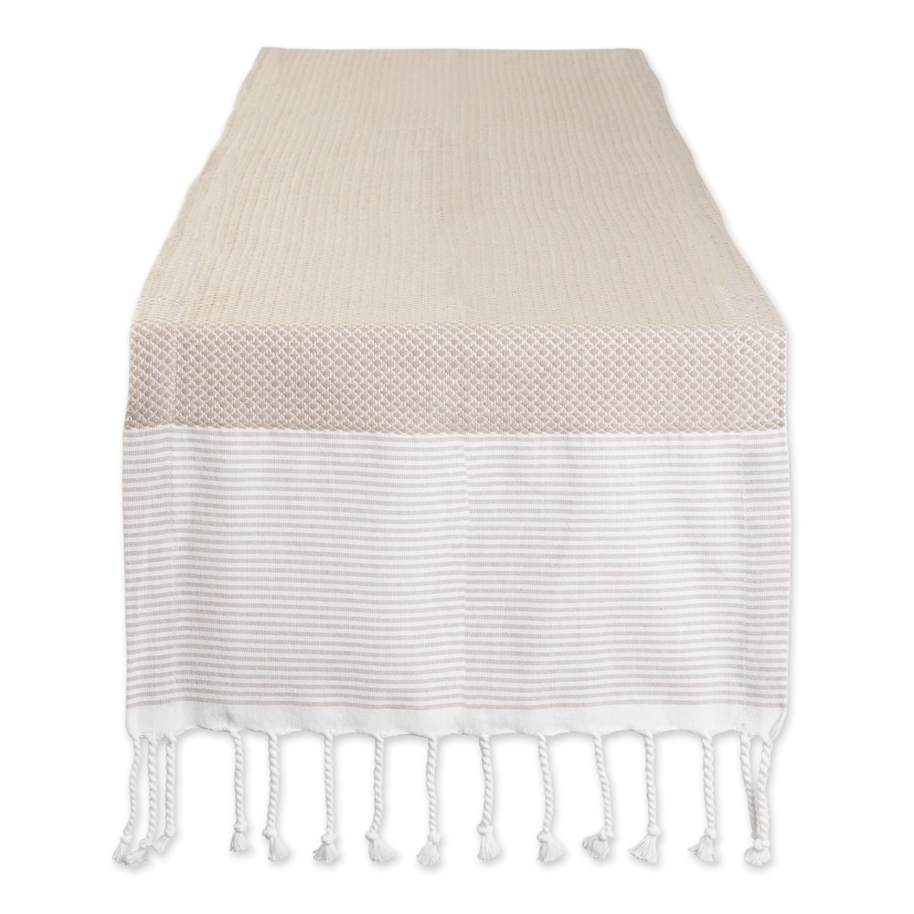 DII Bordered Dobby Woven Table Runner, 1 Piece