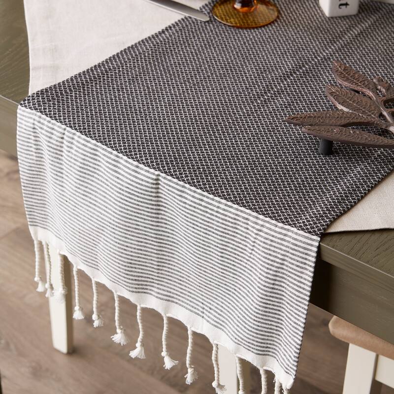 DII Bordered Dobby Woven Table Runner, 1 Piece