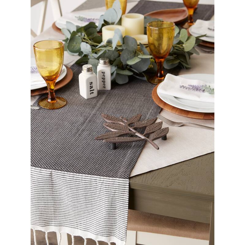 DII Bordered Dobby Woven Table Runner, 1 Piece