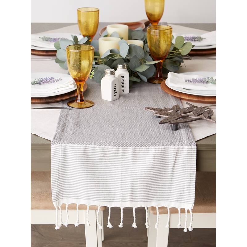 DII Bordered Dobby Woven Table Runner, 1 Piece