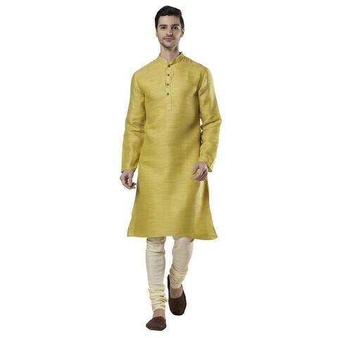 Ethnix Men's Indian Classic Collar Fine Cotton Kurta Tunic Pajama Set