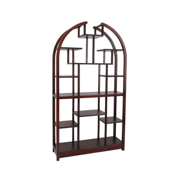 Metal Corner Rack with Brown Decorative Arch & Folding Wood-Top