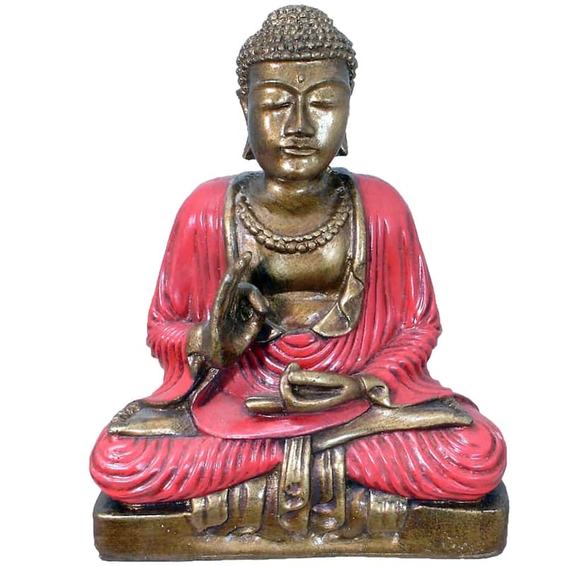 Buddha Blessing Figurine - Red - 8"