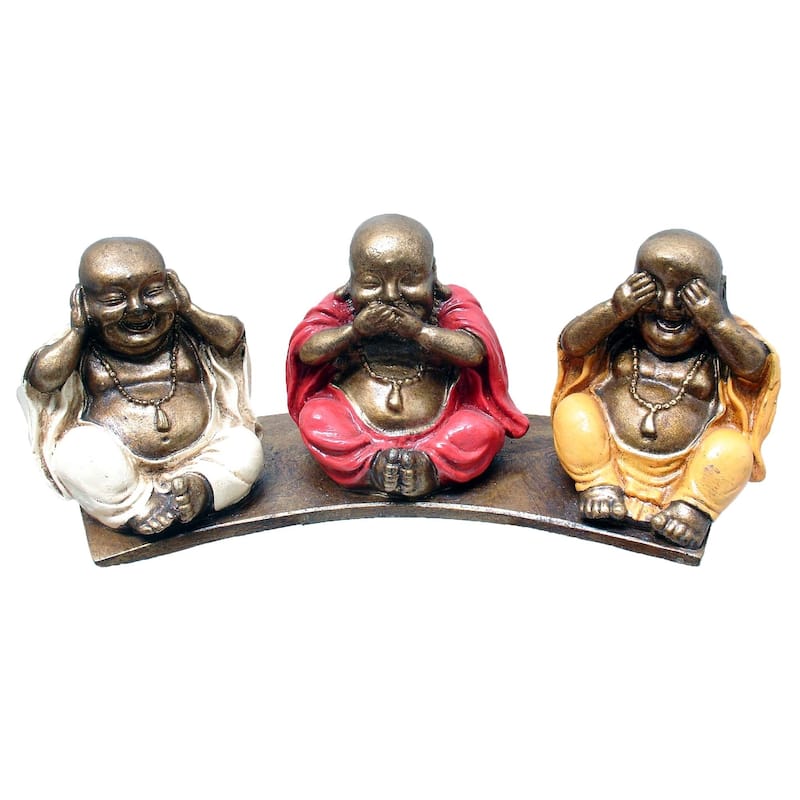 Three Wise Buddhas on Base - 12"