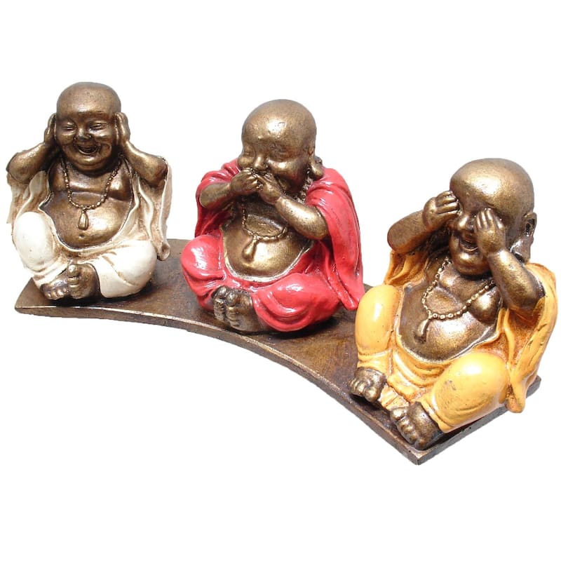 Three Wise Buddhas on Base - 12"