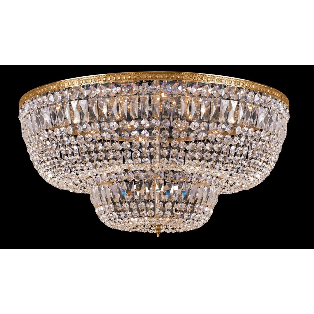 Empire 24 Light Gold Finish and Clear Crystal Chandelier 30 in. D x 40 in. H Round Large Empire 24 Light Gold Finish and Clear Crystal Chandelier 30 in. D x 40 in. H Round Large