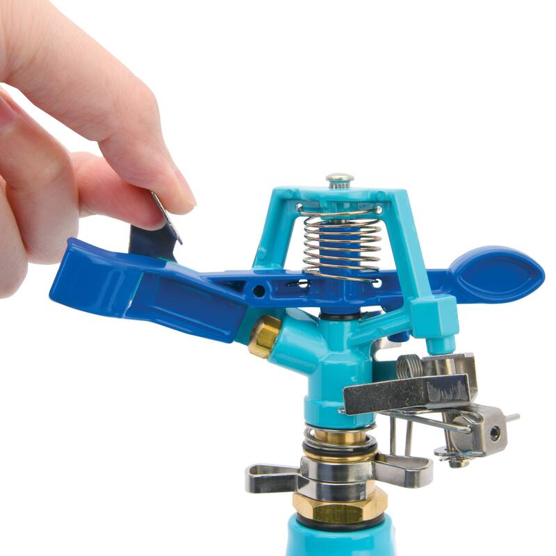 Aqua Joe Customizable Coverage Wheeled Base Indestructible Zinc Impulse 360 Degree Sprinkler - 40