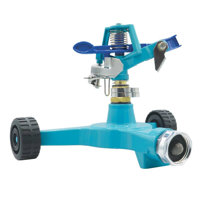 Aqua Joe Customizable Coverage Wheeled Base Indestructible Zinc Impulse 360 Degree Sprinkler - 40
