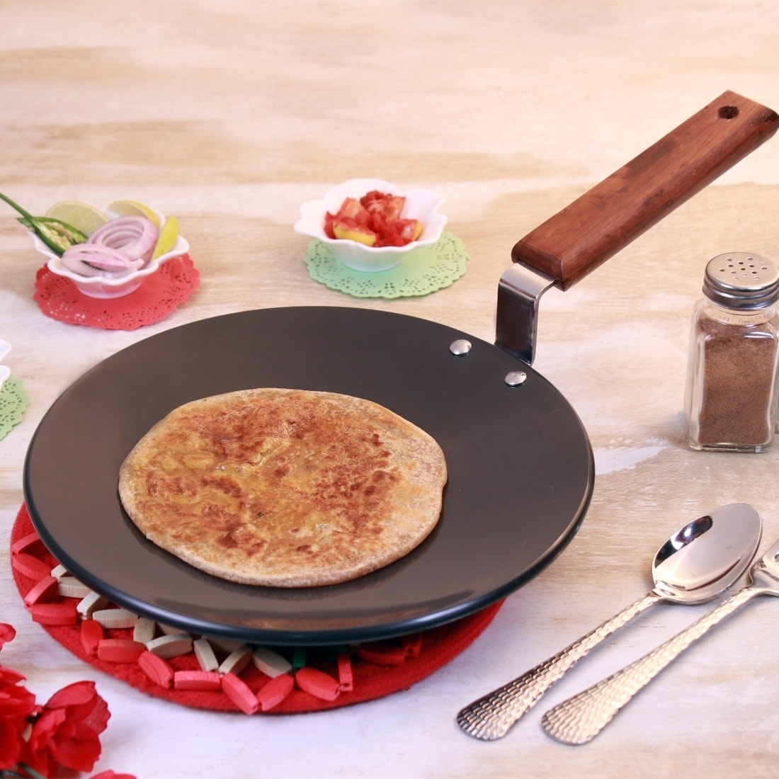 Crepe Pan Nonstick Dosa Pan, Tawa Pan for Roti Indian, Non-Stick Pancake  Griddle