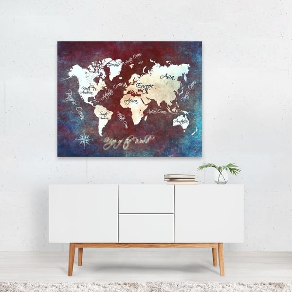 Atlas Map Map of The World Maps Travel Unframed Wall Art Print/Poster ...