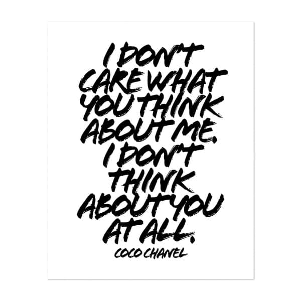 Inspirational Coco Chanel quotes.. Modern typography for artist