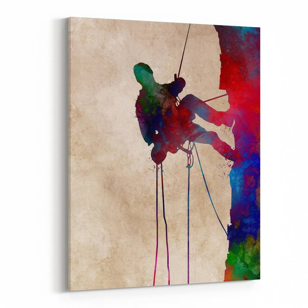 Climb Climber Climbing Rock Climbing Canvas Wall Art Print