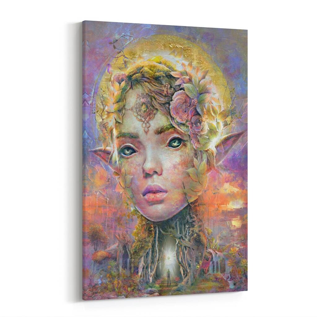 Art Cheek Elf Face Fantasy Forest Head Canvas Wall Art Print