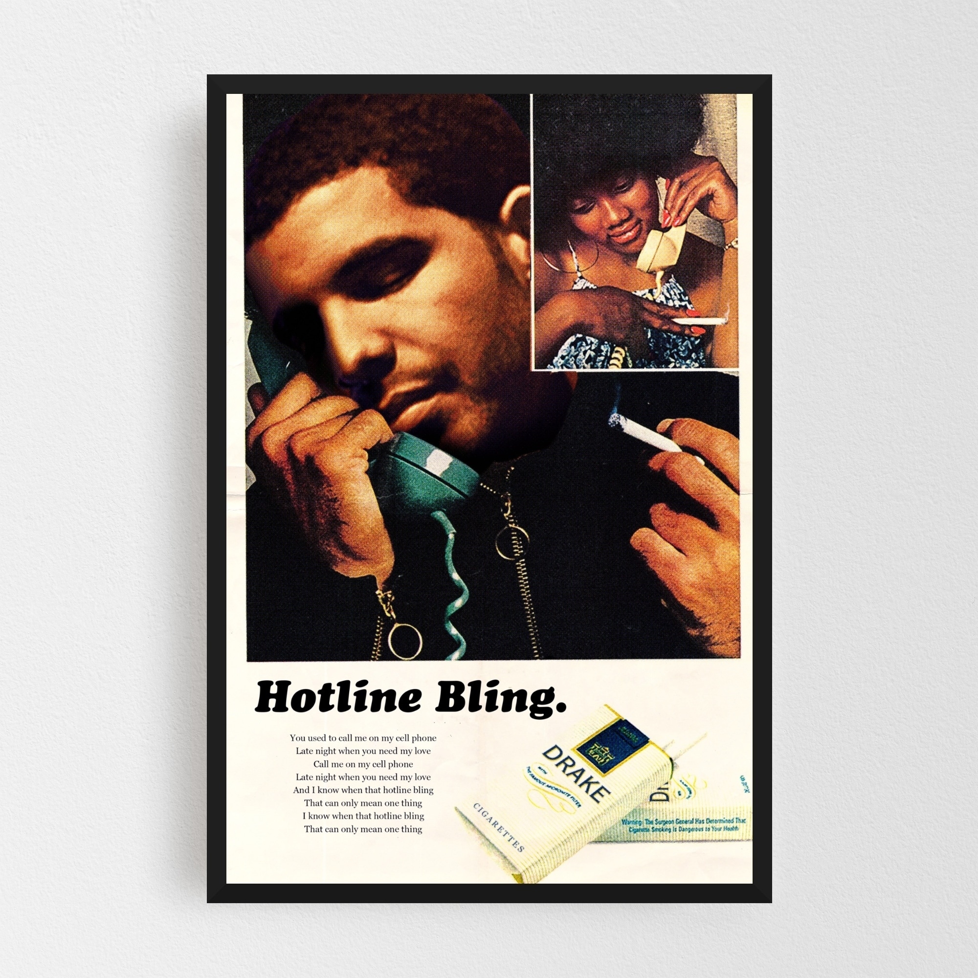 Album Cover Drake Hotline Bling Framed Wall Art Print - Overstock