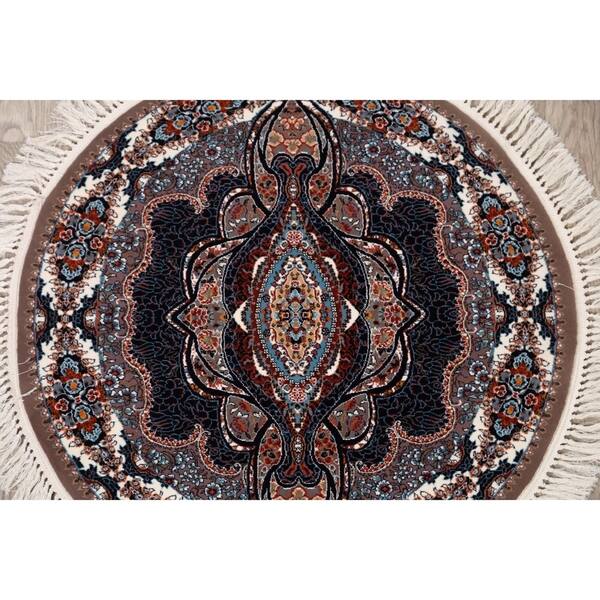 Shop Black Friday Deals On Brown Floral Tabriz Turkish Oriental Home Decor Area Rug 3 9 X 3 9 Round 3 9 X 3 9 Round On Sale Overstock 31148842