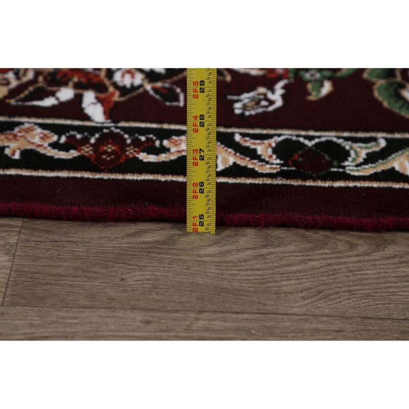 Floral Dark Burgundy Art Deco Oriental Area Rug Dining Room Carpet - 6'6" x 9'9"