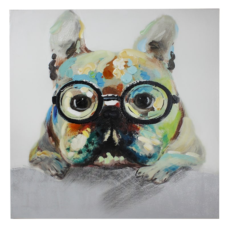 Dog Lover Collection 23.75" Square Wrapped Canvas Wall Art - Multi-Color