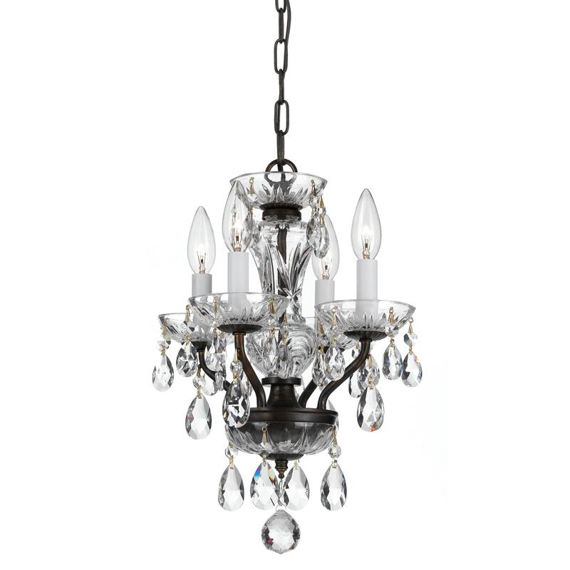 4-light English Bronze/ Swarovski Strass Crystal Mini Chandelier