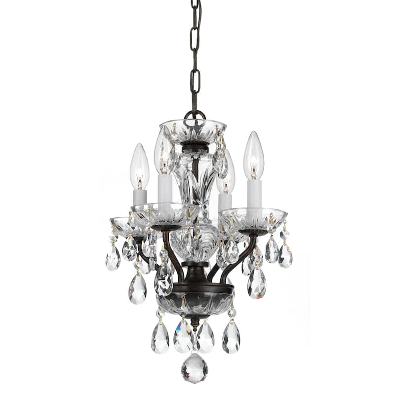 4-light English Bronze/ Swarovski Strass Crystal Mini Chandelier